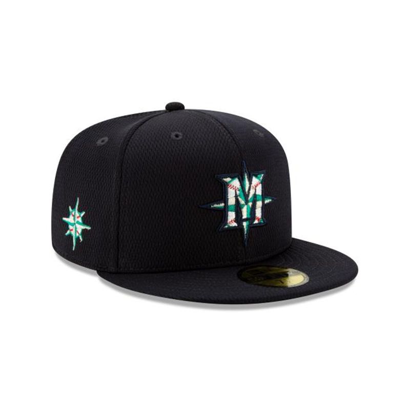 MLB Seattle Mariners Batting Practice 59Fifty Fitted (KRC8009) - Blue New Era Caps